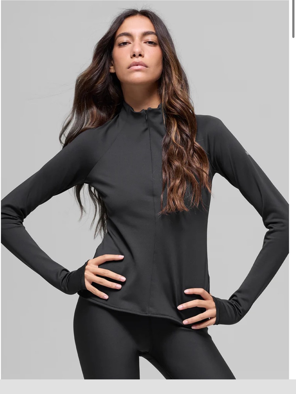 ALO Yoga Black Airlift Winter 1/4 Zip Long Sleeve Top NWT